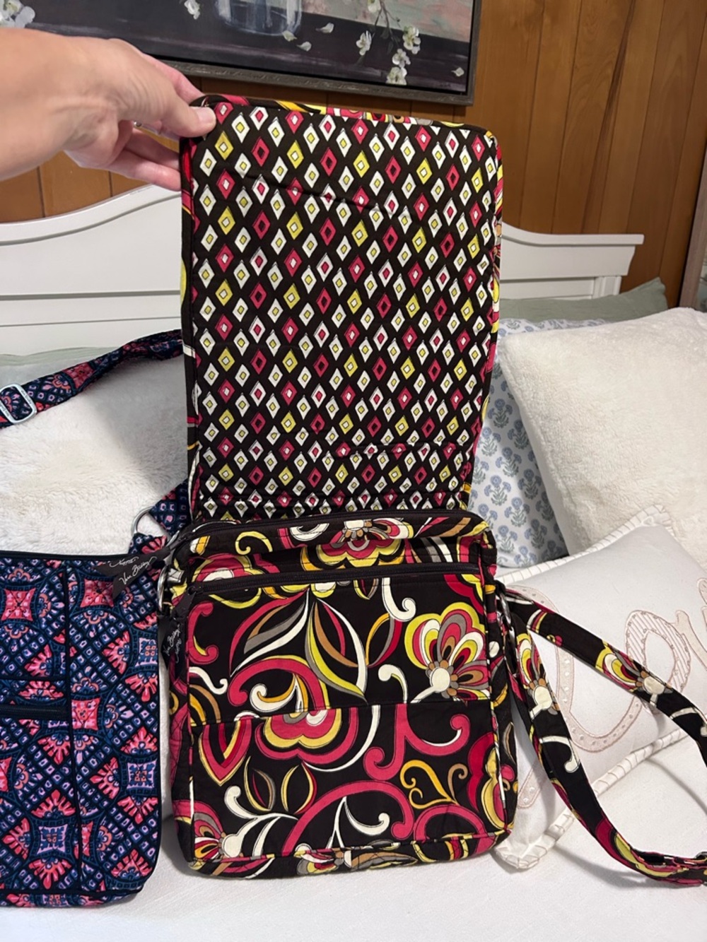 Vera Bradley Navy and Pink Quilted Crossbody Duo (Two Bags) NWT - Picture 5 of 10